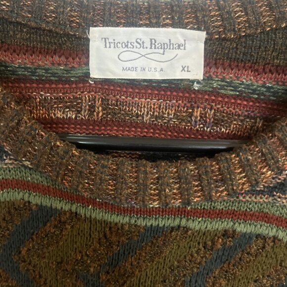 Vintage Tricots St Raphael Sweater Mens XL Cotton Blend  Crewneck Pullover - Picture 3 of 10